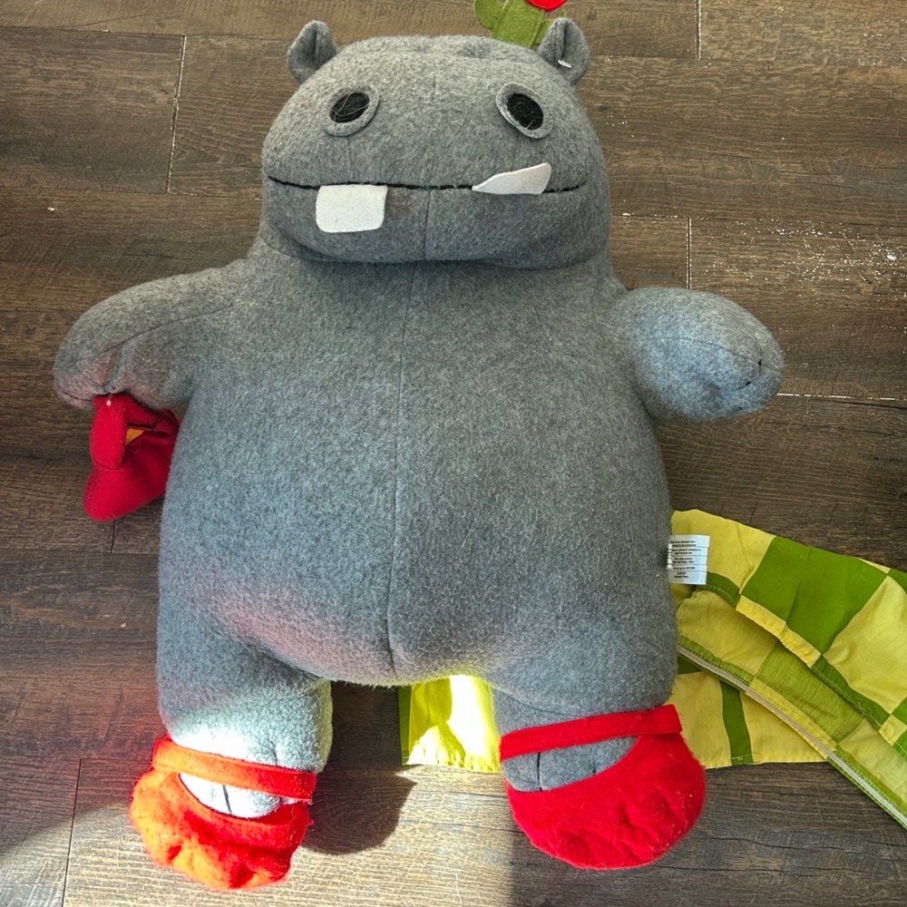 Vintage 1999 Crocodile Creek George and Martha Hippo Plush Set 20 inch Grey - Picture 3 of 7